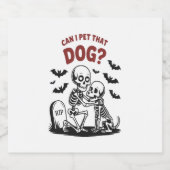 Mag ik die hond Halloween aaien? Sparkling Wijnetiket (Enkel label)