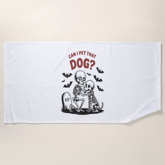 Mag ik die hond Halloween aaien? Strandlaken (Voorkant)