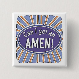 Mag ik een AMEN?    Vierkante Button 5,1 Cm