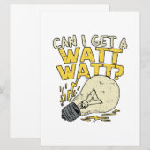 Mag ik een watt? Elektrisch cadeau voor elektricie Aankondiging (Voorkant / Achterkant)