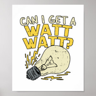 Mag ik een watt? Elektrisch cadeau voor elektricie Poster