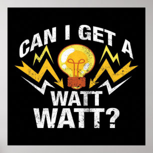 Mag ik een watt? - Funny Electricia Poster