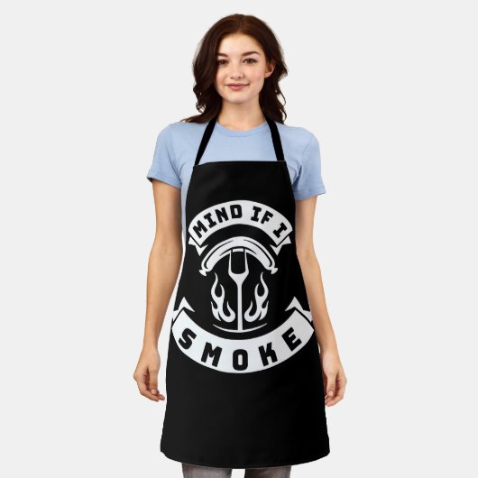 Mag ik Funny BBQ Grilling roken? Schort (Gedragen)