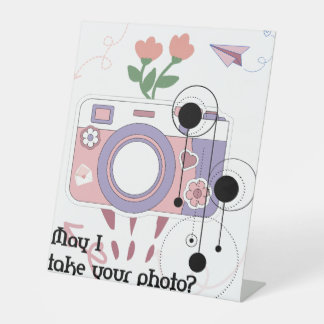 Mag ik je foto nemen? reclamebord met voetstuk