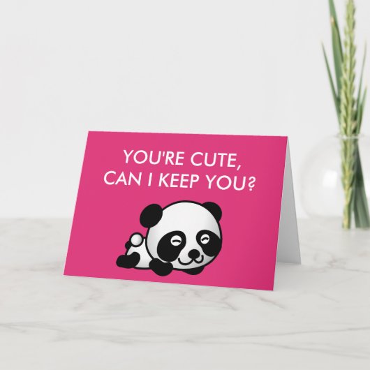 Mag ik je houden? Je bent Cute Panda Valentijnsdag Feestdagen Kaart (Voorkant)