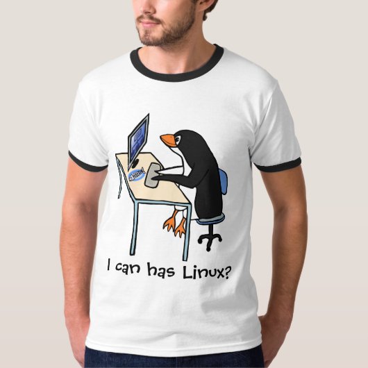 Mag ik Linux? T-shirt (Voorkant)