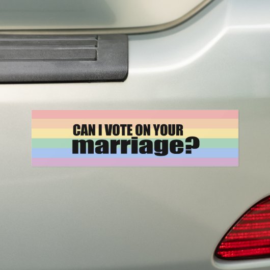 Mag ik stemmen over uw huwelijk? bumpersticker (Op auto)