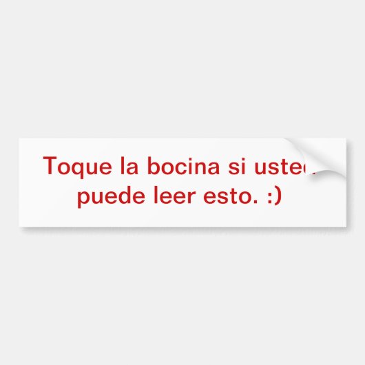 Mag ik u het volgende vragen:) (Spaans) Bumpersticker (Voorkant)