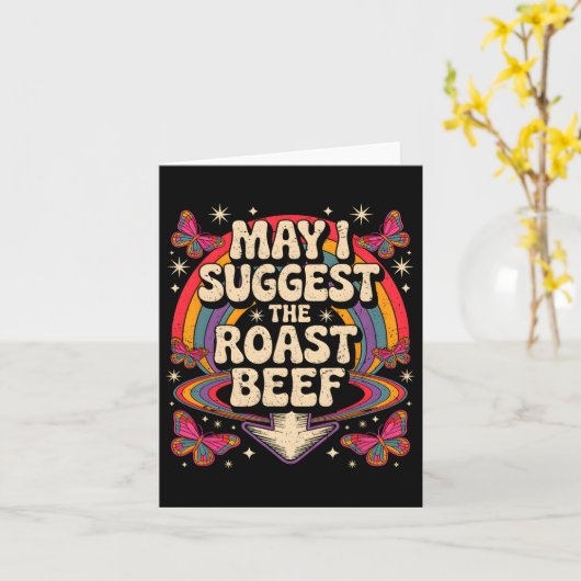 Mag ik voorstellen de rosbief Grappig Gezegde BBQ  Kaart (Gele Bloem)