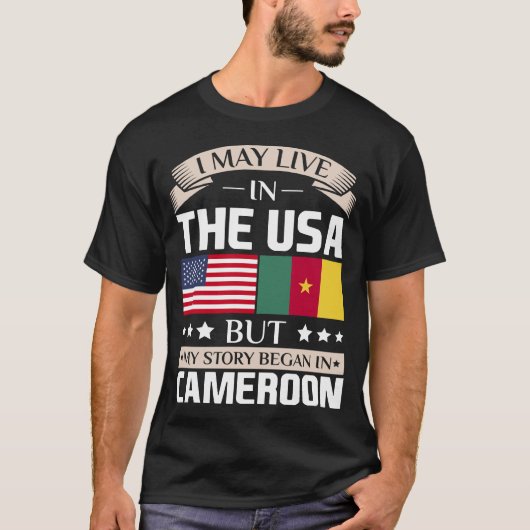 Mag in Amerika wonen Verhaal Began in Kameroen Vla T-shirt (Voorkant)