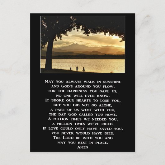 Mag je altijd op zonneschijn blijven lopen? briefkaart (Voorkant)