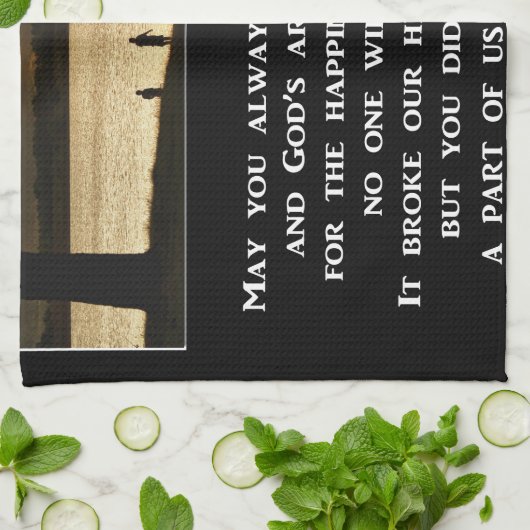 Mag je altijd op zonneschijn blijven lopen? theedoek (Gevouwen)