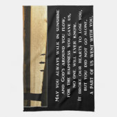 Mag je altijd op zonneschijn blijven lopen? theedoek (Verticaal)