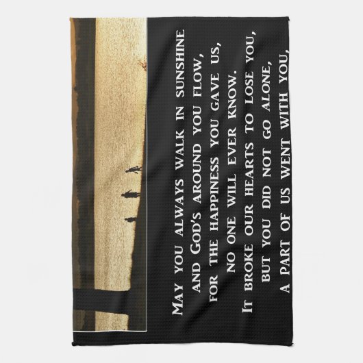 Mag je altijd op zonneschijn blijven lopen? theedoek (Verticaal)