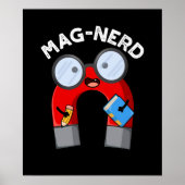 Mag-nerd Grappig Nerd Magneet Pun Dark BG Poster (Voorkant)