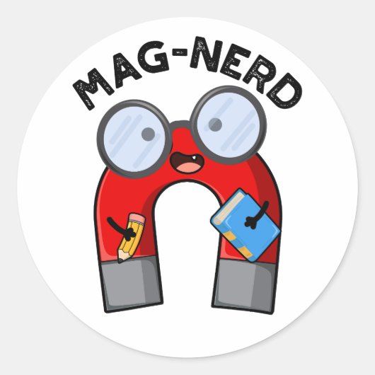 Mag-nerd Grappig Nerd Magnet Pun Ronde Sticker (Voorkant)