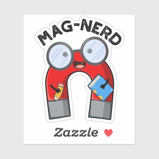 Mag-nerd Grappig Nerd Magnet Pun Sticker (Vel)