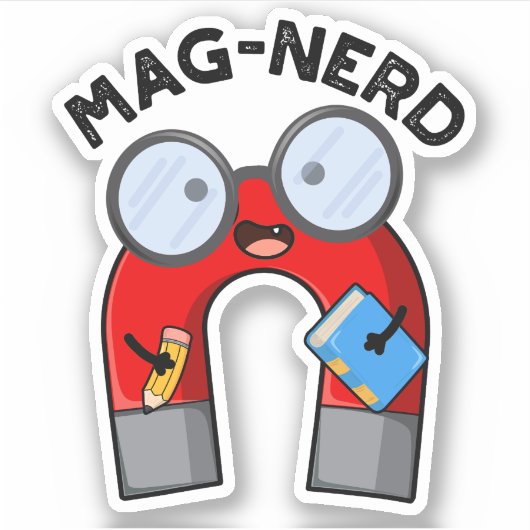 Mag-nerd Grappig Nerd Magnet Pun Sticker (Voorkant)