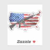 Mag niet worden geschonden USA vlag AR15 geweer Sticker (Vel)