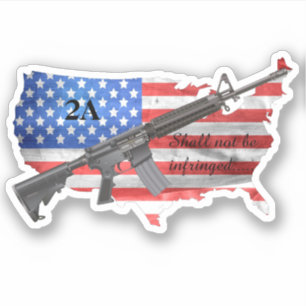 Mag niet worden geschonden USA vlag AR15 geweer Sticker
