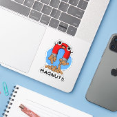 Mag-noten Grappige Magneet Pun Sticker (Laptop met iPhone)