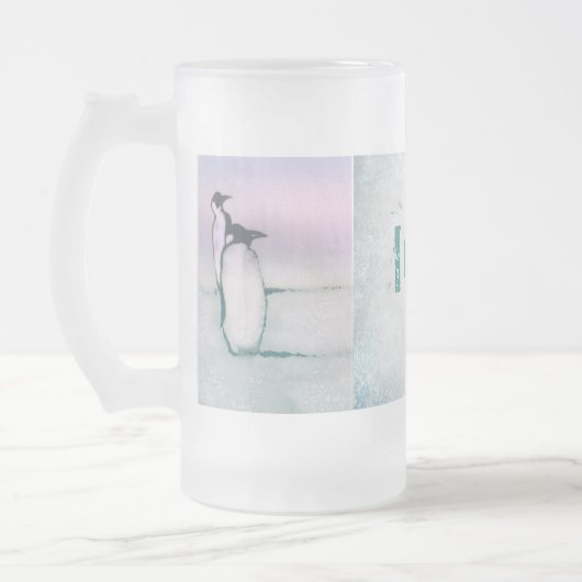 Mag van glas, bevroren matglas bierpul (Links)