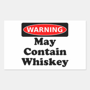 Mag whiskey bevatten rechthoekige sticker