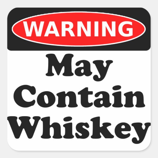 Mag whiskey bevatten vierkante sticker (Voorkant)