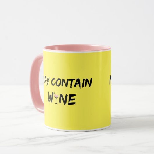 Mag wijn bevatten | Roos Wijn Mok (Voorkant links)