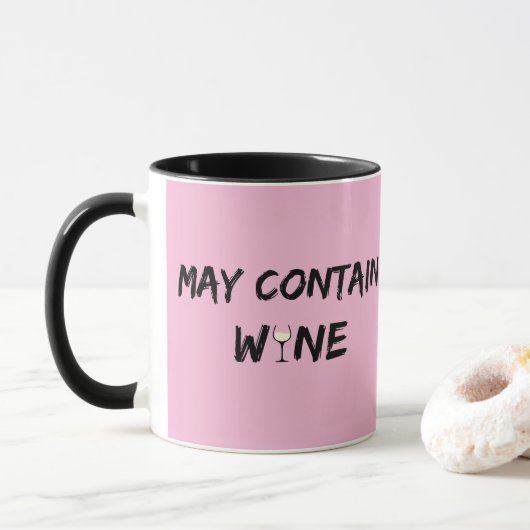Mag wijn bevatten | witte wijn mok (Met donut)