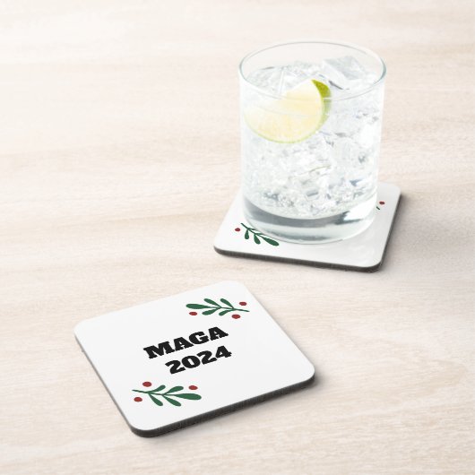 MAGA 2024 Kerstmis Bier Onderzetter (Rechterzijde)