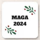 MAGA 2024 Kerstmis Bier Onderzetter (Voorkant)