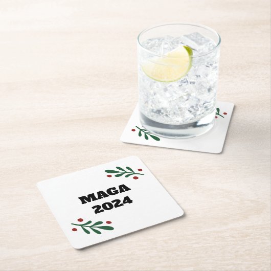 MAGA 2024 Kerstmis Kartonnen Onderzetters (Insitu)