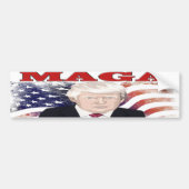 MAGA American Flag Trump red text Bumpersticker (Voorkant)