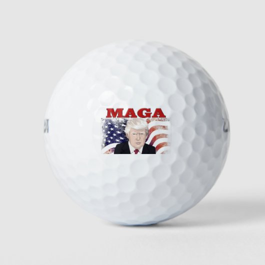 MAGA American Flag Trump red text Golf Balls Golfballen (Voorkant)