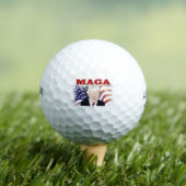 MAGA American Flag Trump red text Golf Balls Golfballen (Insitu Shirt)