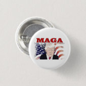 MAGA American Flag Trump red text Ronde Button 3,2 Cm (Voorkant /achterkant)