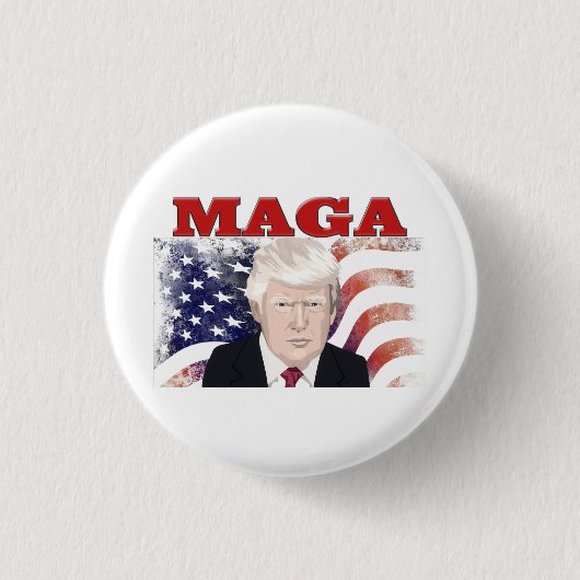 MAGA American Flag Trump red text Ronde Button 3,2 Cm (Voorkant)