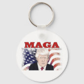 MAGA American Flag Trump red text Sleutelhanger (Voorkant)