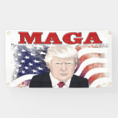 MAGA American Flag Trump red text Spandoek (Horizontaal)