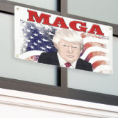 MAGA American Flag Trump red text Spandoek (Buitenkant Gebouw)