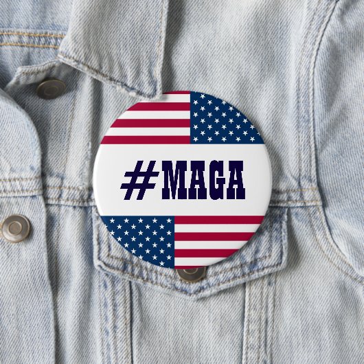 #MAGA-Amerikaanse vlag Ronde Button 4,0 Cm (In situ)