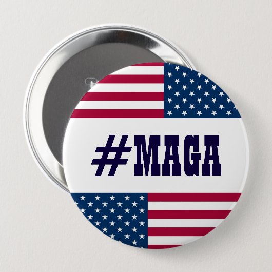 #MAGA-Amerikaanse vlag Ronde Button 4,0 Cm (Voorkant /achterkant)