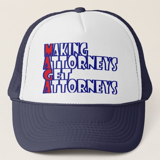 MAGA: Attorney's aandoen | Witte tekst Trucker Pet (Voorkant)