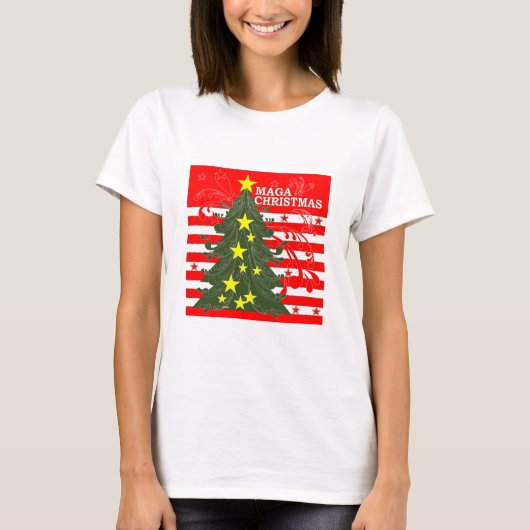 MAGA Christmas Patriotic T-shirt (Voorkant)