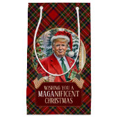 MAGA Christmas Tartan Plaid Santa Trump Klein Cadeauzakje (Voorkant)