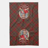 MAGA Christmas Tartan Plaid Santa Trump Theedoek (Verticaal)