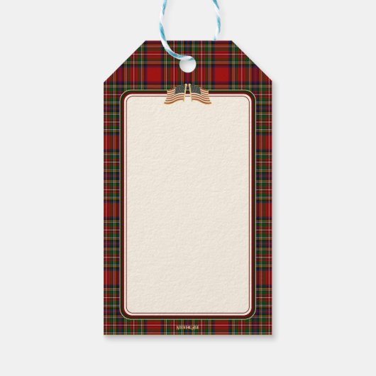 MAGA Christmas Tartan Plaid Trump Gift Label Cadeaulabel (Achterkant)