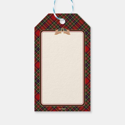 MAGA Christmas Tartan Plaid Trump Gift Label Cadeaulabel (Achterkant)