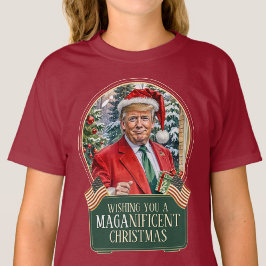 MAGA Christmas Trump Santa Snow Wereldbol Kinder T-shirt